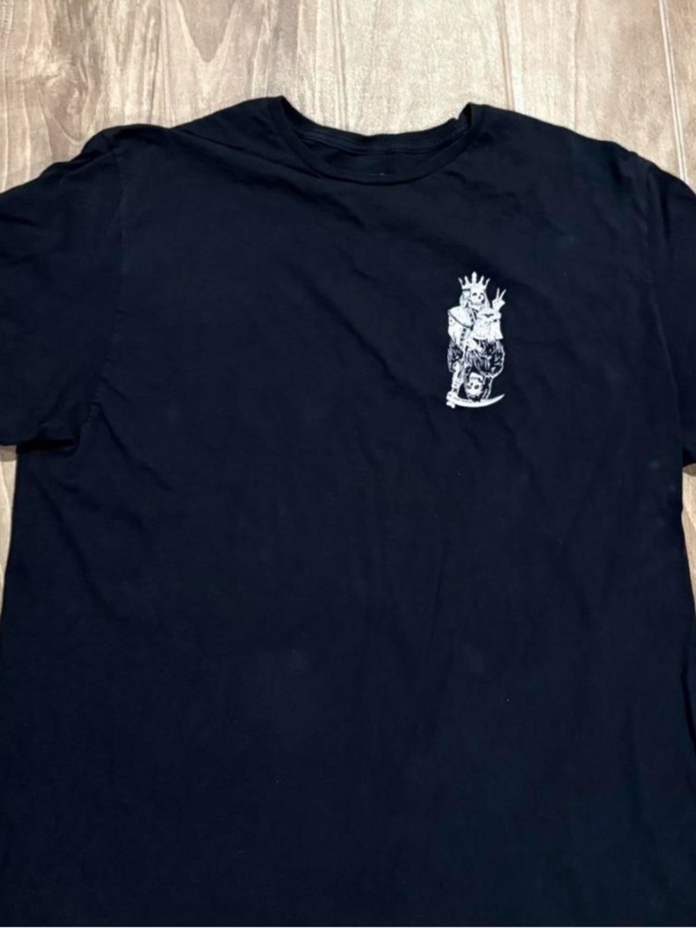thirty-one Black Tee with Small White Chest Graphic